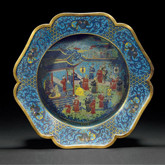 琺瑯折沿花口大洗